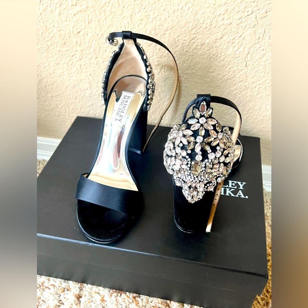 Black bejeweled heels